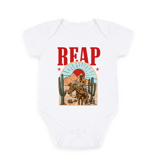 White Printed baby grow